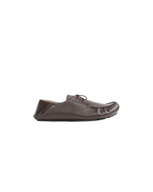 Loewe Gray Soft Calfskin Rambla Boat Shoes for men