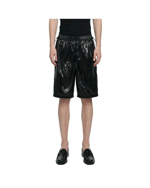 Laminar Black Shiny Nylon Shorts for men