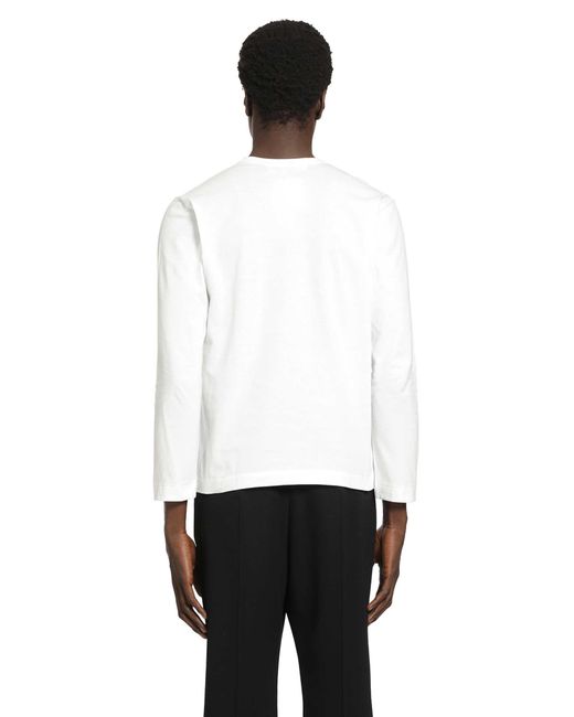 COMME DES GARÇONS PLAY White Heart Long Sleeve T-Shirt for men