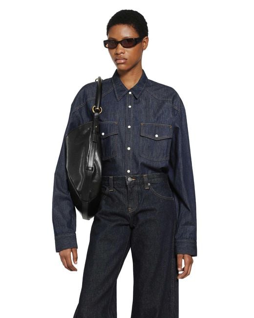 Khaite Blue Grenon Chambray Shirt