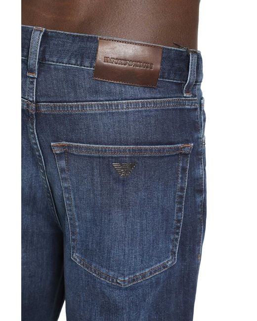 Emporio Armani Blue J76 Straight-Leg Jeans for men