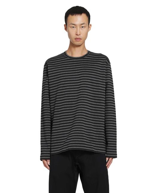 Junya Watanabe Black Striped Cotton Long Sleeeve T-Shirt for men