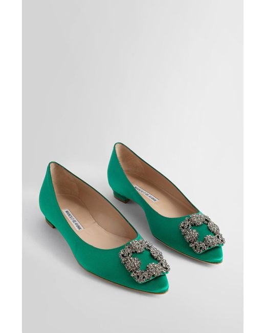 Manolo Blahnik Green Olo Blahnik Flats