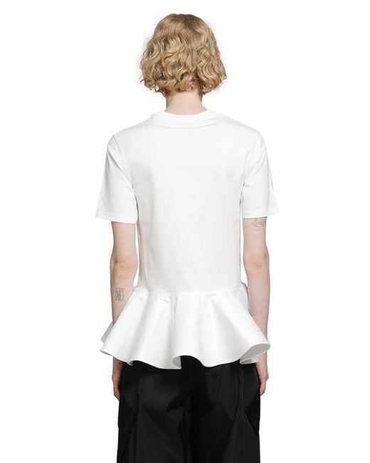 Alaïa White Cotton Jersey Crinoline T-Shirt