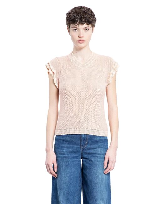 Chloé Blue Short Sleeve Knit Top