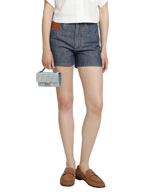 Fendi Blue Chambray Shorts