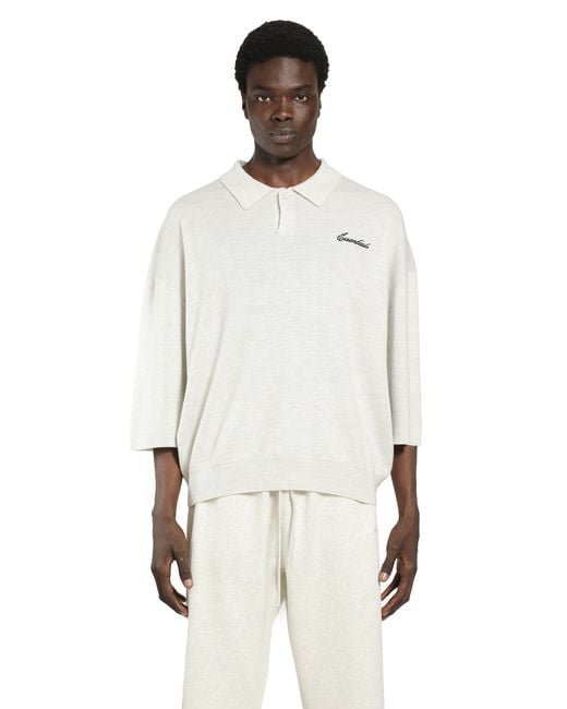 Fear Of God White Signature 3/4 Sleeve 90S Knit Polo for men
