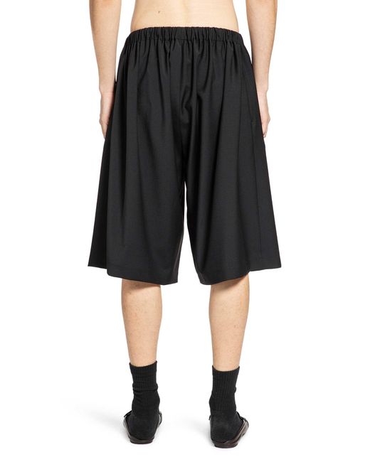 ROSE BURRITO Black Basketball Wool Shorts for men