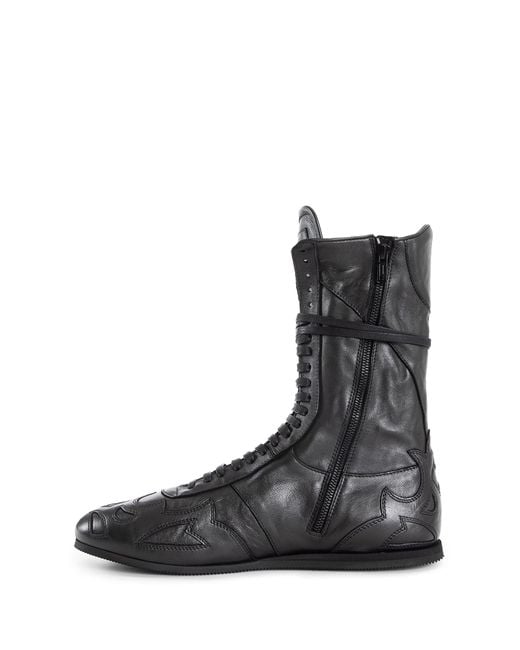 Ann Demeulemeester Black Palne High-top Boxing Sneakers for men
