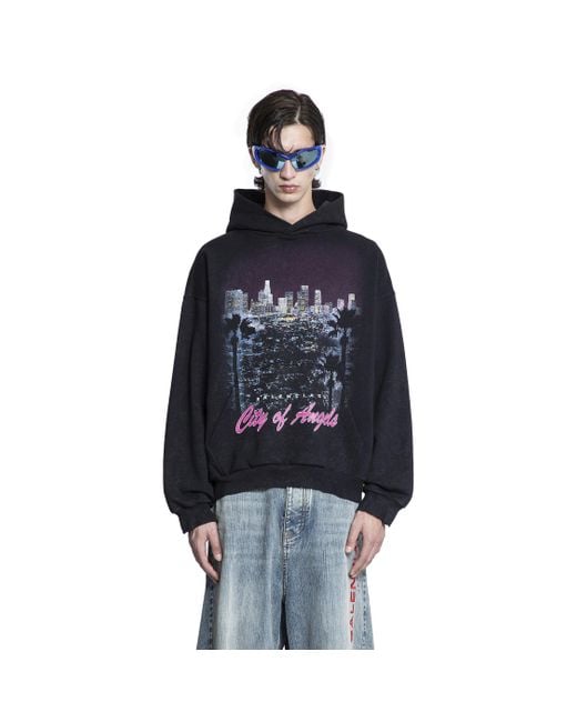 Balenciaga Blue City Of Angels Hoodie Medium Fit for men