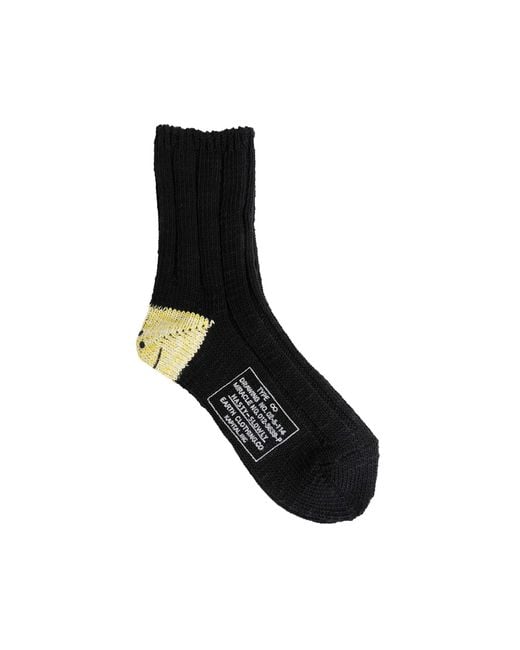 Kapital Black Rainbowy Happy Heel Socks for men