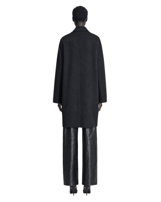 Max Mara Black Double-Breasted Wool Broadcloth Coat