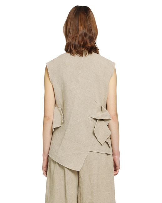 Comme des Garçons Natural Ruffled Linen Vest