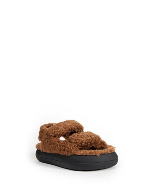 Moon Boot Brown Shearling Sandals