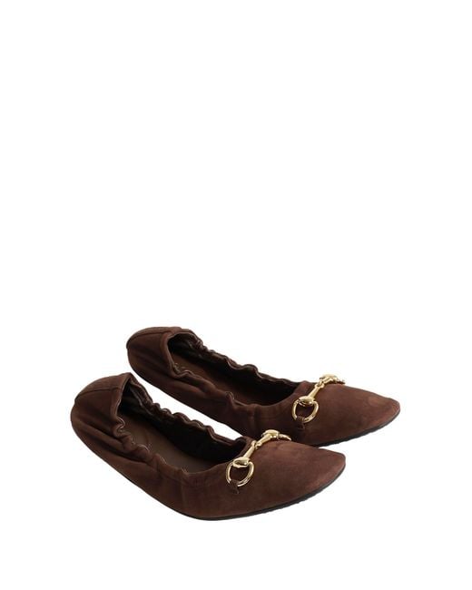 Gucci Brown Prima Ballet Flats