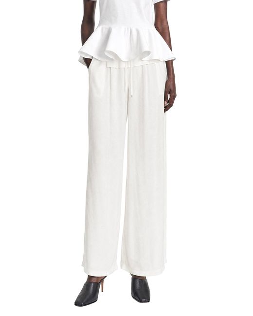 Alaïa White Peplum Viscose Cady Pants