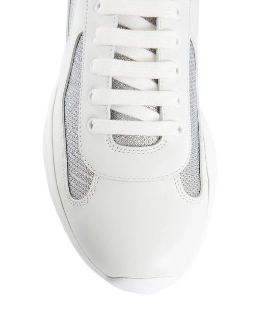 Prada White Leather America's Cup Sneakers for men