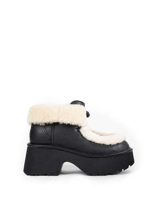 Ugg Black Classic Esmee Leather Lace Up Boot