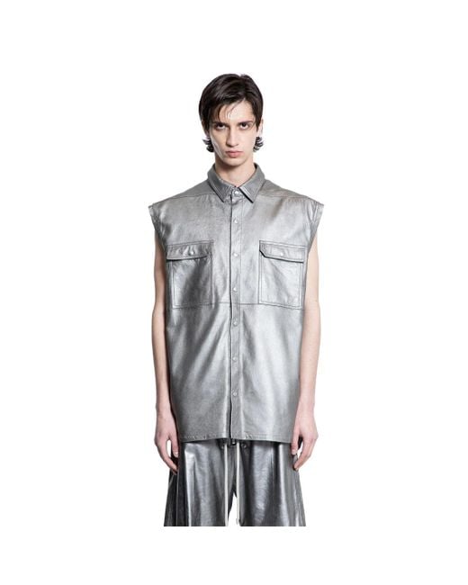 Rick Owens Hollywood Jumbo Sleeveless Outershirt in Grey for Men
