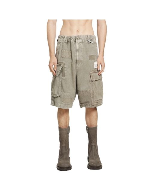 Maison Mihara Yasuhiro Natural Repaired Cargo Shorts for men