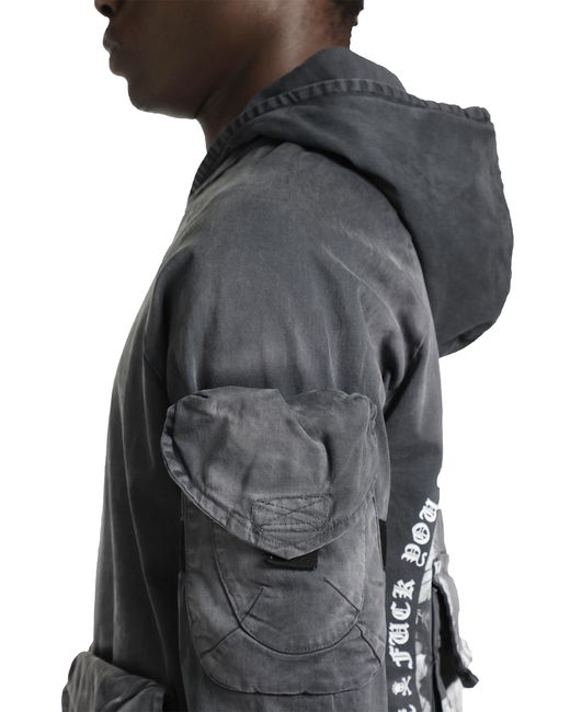 Massimo Sabbadin Gray Tas Gabardina Washed Hooded Sweatshirt for men