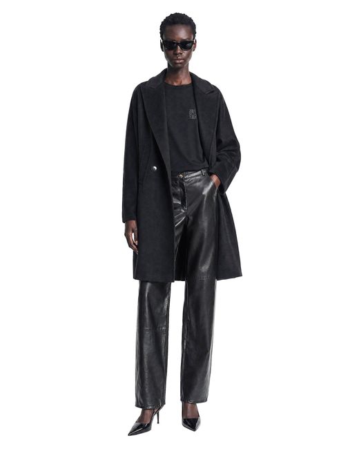 Max Mara Black Nappa Leather Barrel-Leg Trousers
