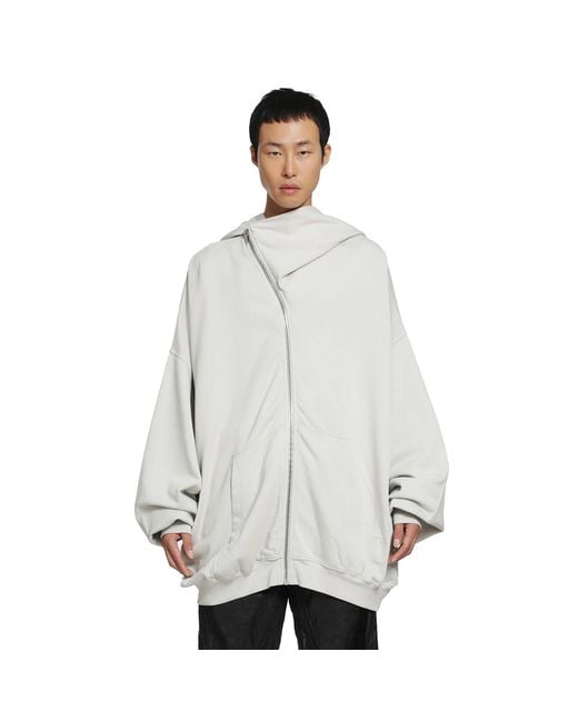 Rick Owens Gray Tower Mountain Hun Hoodie for men