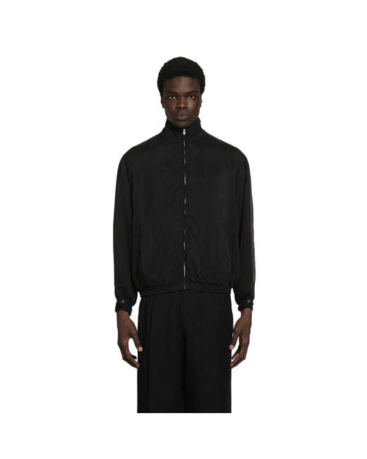 Ssstein Black Crinkled Cupro Track Jacket for men