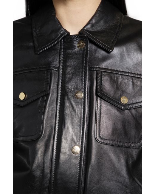 Max Mara Black Biada Leather Jacket