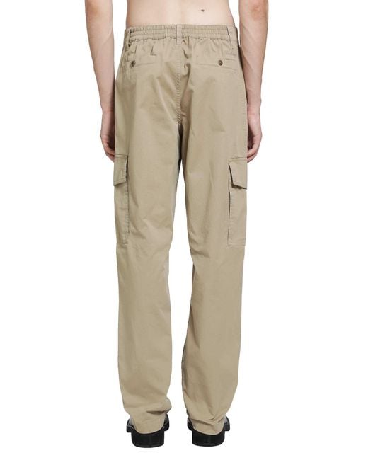 Burberry Natural Cotton Twill Cargo Trousers for men