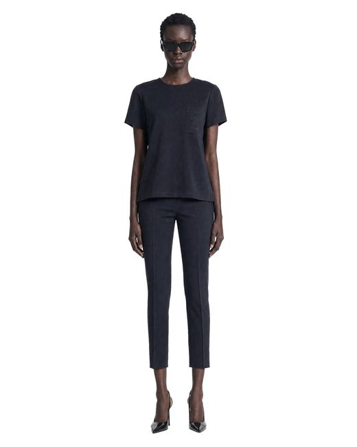 Max Mara Blue Crepe De Chine Pocket T-Shirt