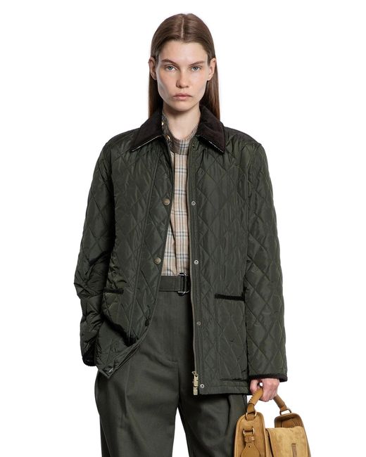 Burberry Green Quilted Nylon Jacket