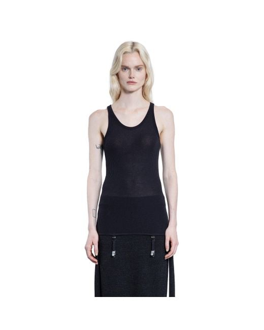 Lemaire Blue Sleeveless Tank Top With Suspenders