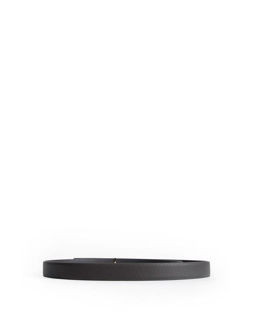 Tom Ford Black Grained Leather Slim Reversible Belt for men