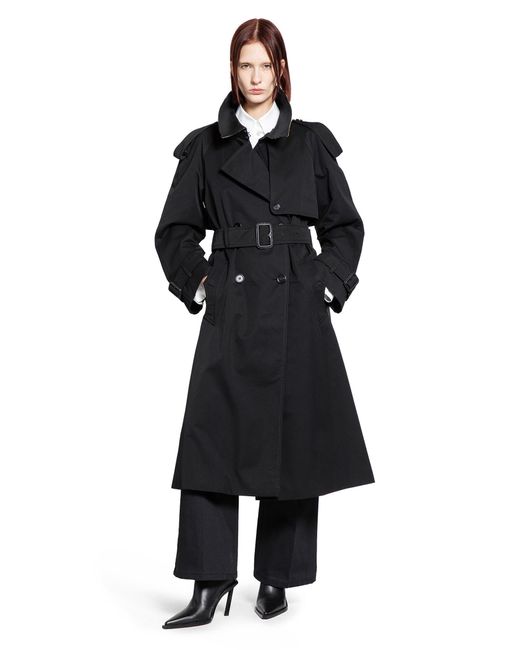 Burberry Black Long Gabardine Fitzrovia Trench Coat