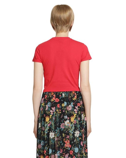 Gucci Red Interlocking G Cropped T-Shirt