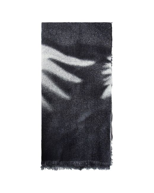 Ann Demeulemeester Blue ''doves'' Print Vesta Scarf