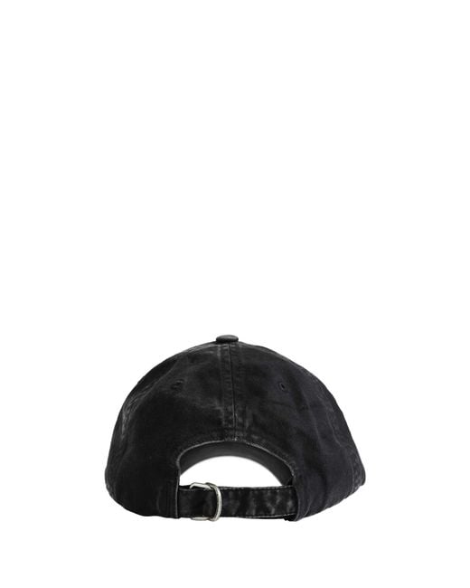 Acne Black Embroidered Logo Cap for men