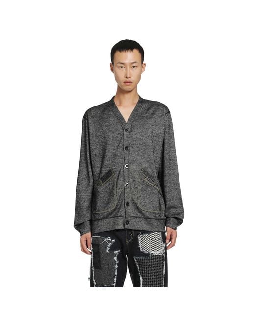 Junya Watanabe Gray Wool Nylon Cardigan for men