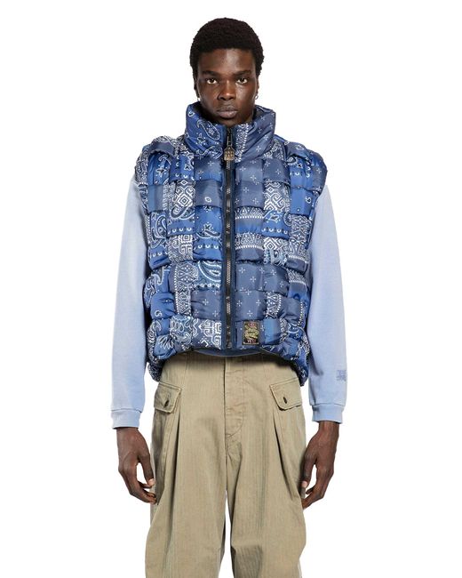 Kapital Blue Bandana Nylon Keel Weaving Vest for men