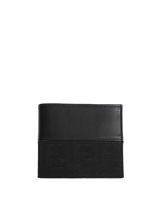 Fendi Black Ff Jacquard Wallet for men