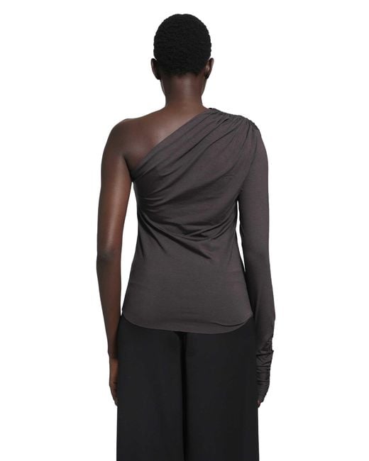 Thom Krom Black Stretch Viscose Off-Shoulder Top