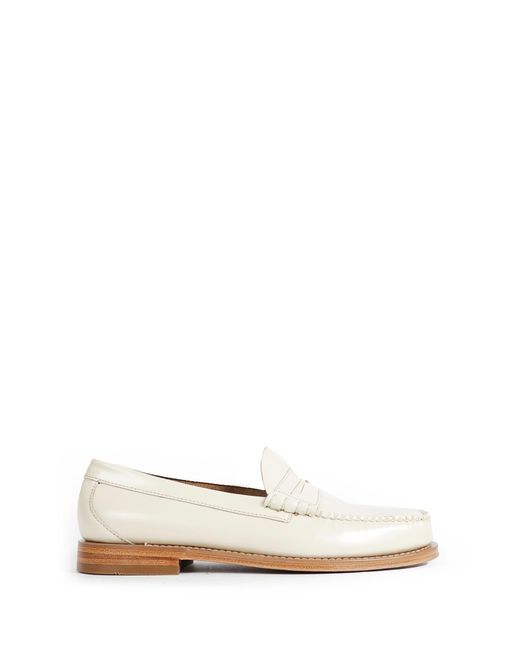 G.H.BASS White Weejuns Larson Leather Penny Loafers for men