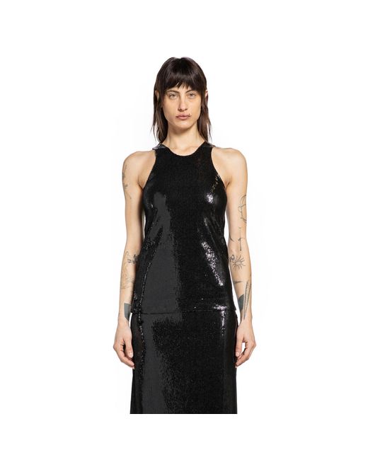 Totême Black Curved Sequin Tank