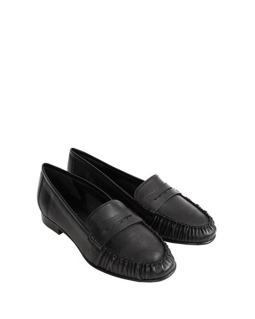 Aeyde Black Aldous Ruched Penny-Slot Loafers