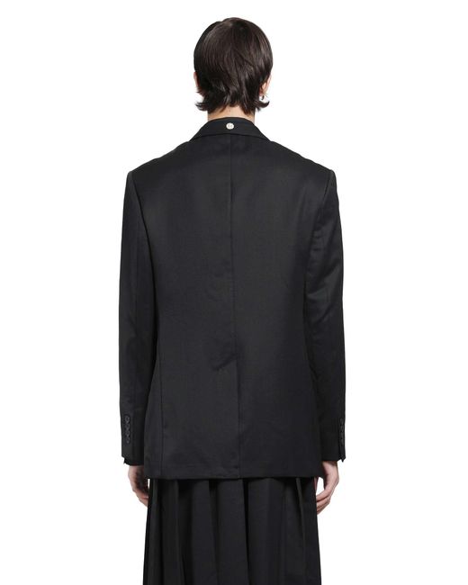 Simone Rocha Black Structured Slash Blazer With Daisy for men