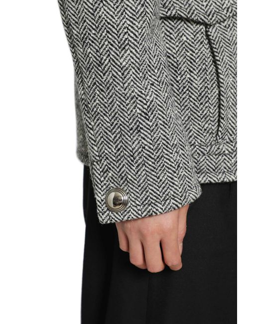 Junya Watanabe Gray Herringbone Wool Jacket for men