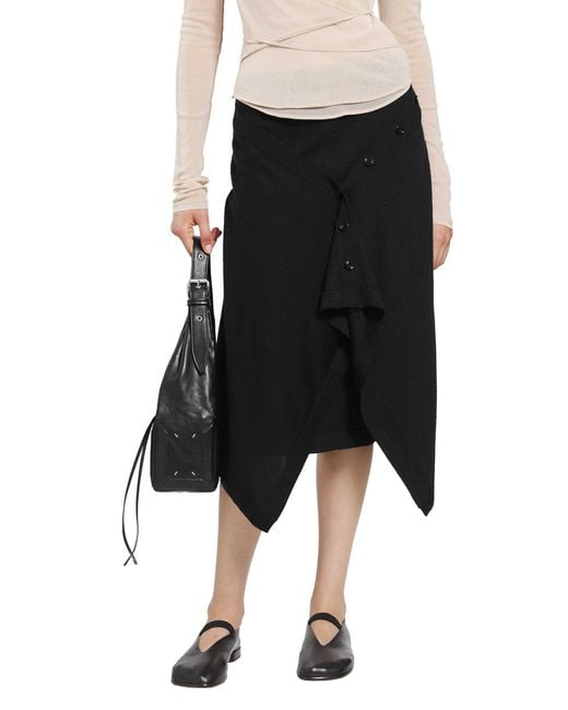 Lemaire Black Buttoned Skirt