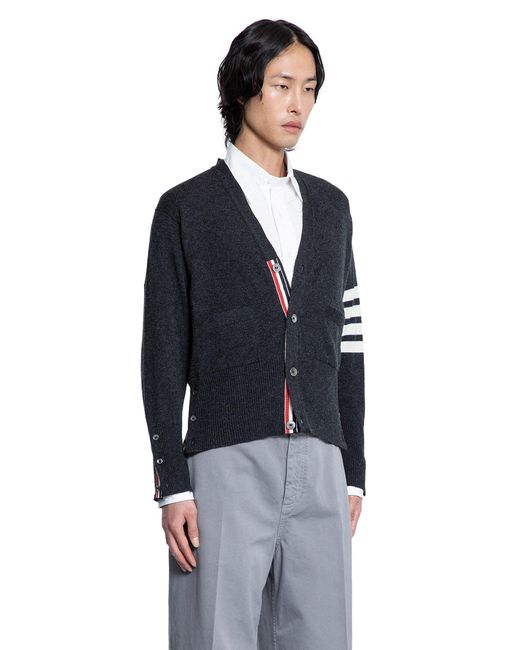 Thom Browne Black Classic Short-Bar Cardigan for men