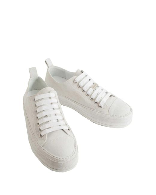Ann Demeulemeester White Crosta Painted Gert Low-Top Sneakers